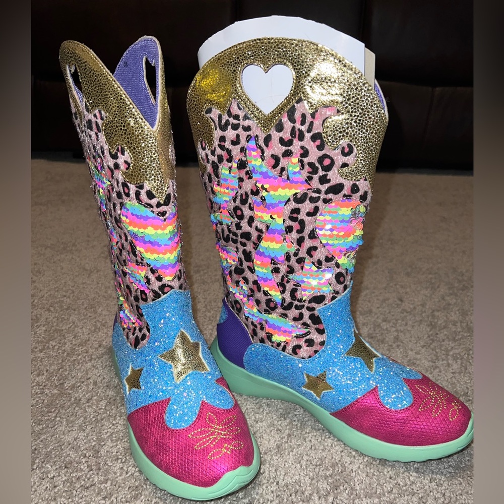 BRAND NEW rare Irregular Choice ‘Croydon Cowboy’ glam boots, size EU 38